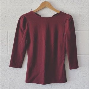 Tildon 3/4” sleeve zip back top sz: XS